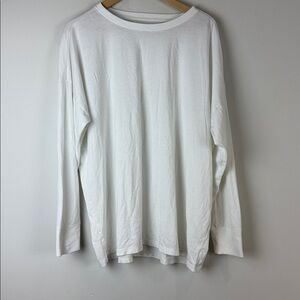 Paper Label Classic White pima Cotton Long Sleeve Shirt Size Large